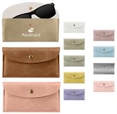 Snap Closure PU Leather Sunglass Pouch