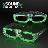 Sound Reactive Green Party Glasses