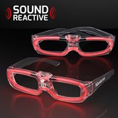 Sound Reactive Red Party Glasses