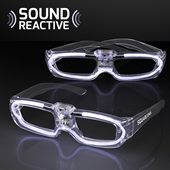 Sound Reactive White Party Glasses