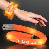 Spiral Orange Wristband With Flashing LED