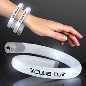 Spiral White Wristband With Flashing LED