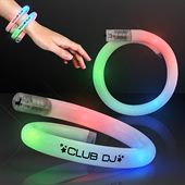 Spiral White Wristband With Flashing Rainbow LED