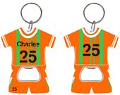 PVC Sport Jersey Shaped Bottle Opener Keyring
