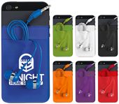 Stretchy Card Sleeve With Earbuds