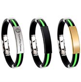 Striped Polyurethane Bracelet With Lock Clasp