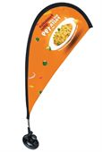 Teardrop Shaped Suction Cup Flag - One Side Print