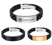 Textured Silicone Rubber Bracelet With Lock Clasp