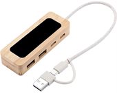 Ulla 4 Port Bamboo LED USB Hub