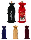 Veloura Drawstring Velvet Wine Bottle Bag