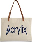 Vervana PU Leather Handle Canvas Tote