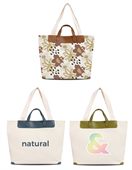 Zafira Leather Handle Canvas Bag